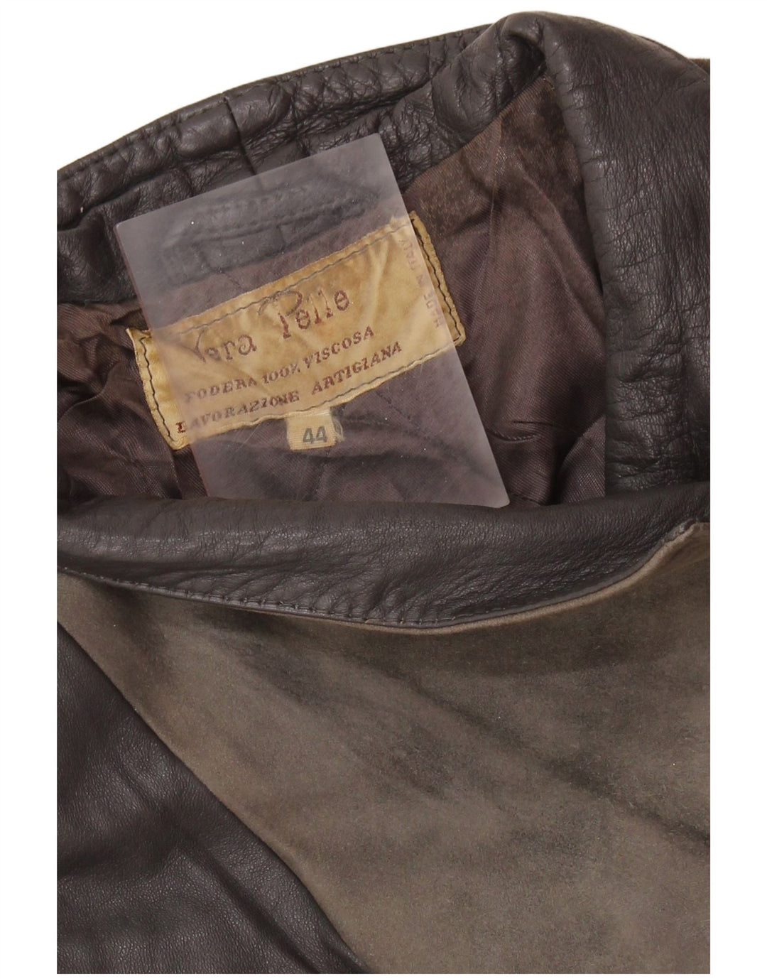 Jaqueta feminina Lavorazione Artigiana IT 44 couro colorblock cinza médio