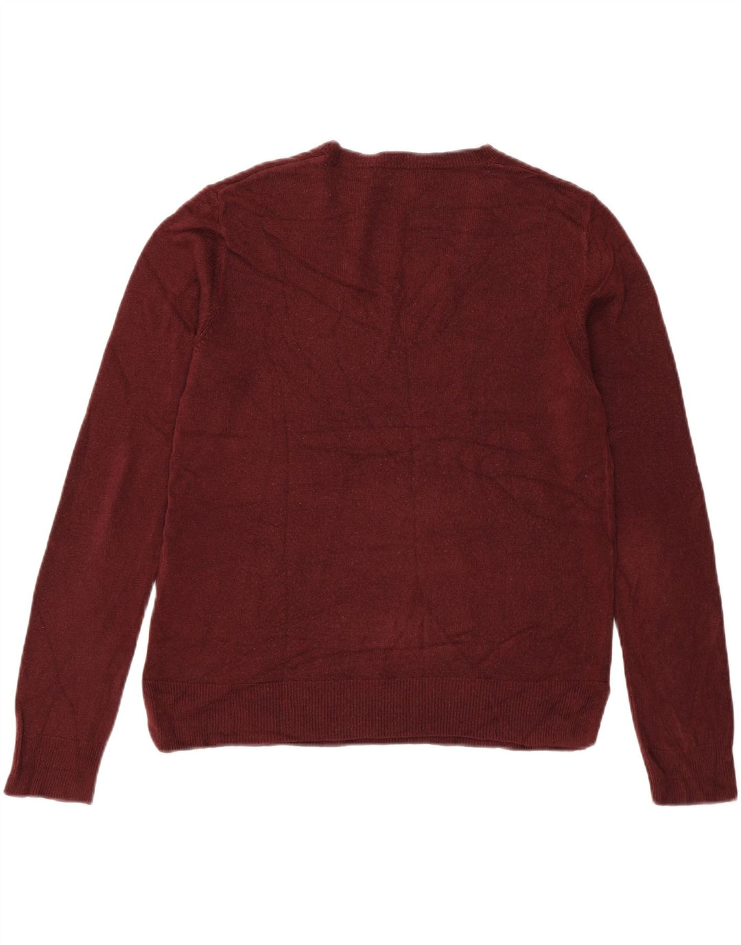 Suéter feminino Marks & SPENCER com decote em V Reino Unido 12 Médio Borgonha