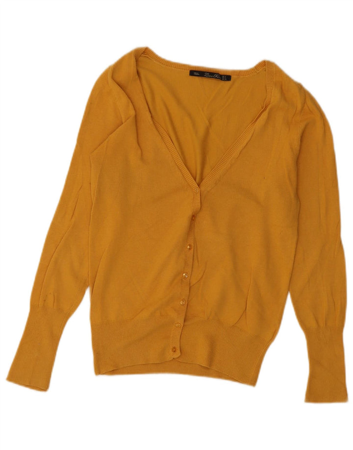 Suéter cardigã feminino Zara Reino Unido 10 pequeno amarelo