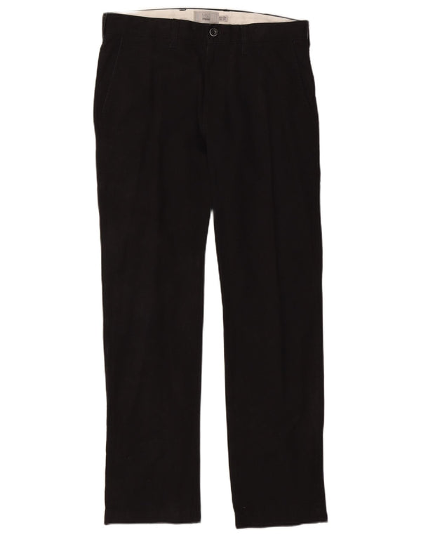 Calça chino reta masculina Marks & Spencer W32 L29 algodão preto