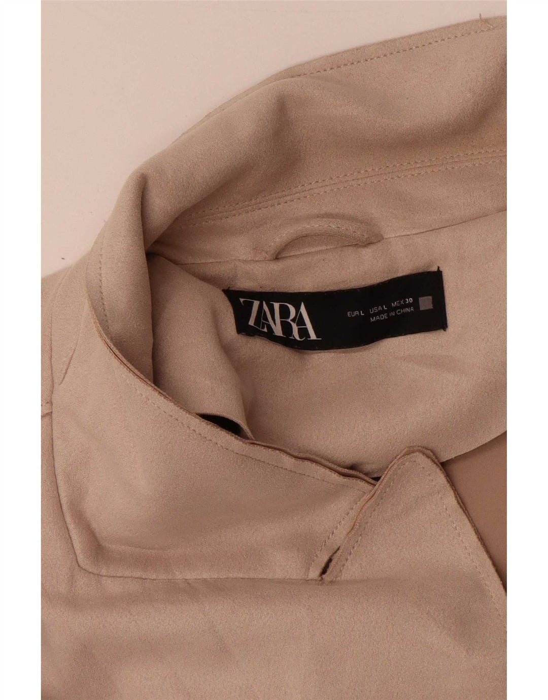 Zara Womens Longline Gilet UK 16 Grande Poliéster Bege