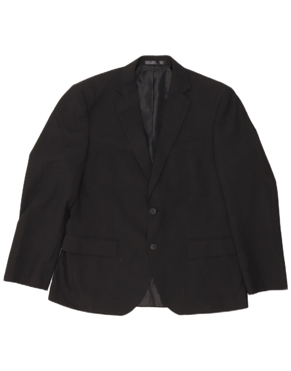 Jaqueta blazer masculina Marks & Spencer curta de 2 botões Reino Unido 40 médio preto
