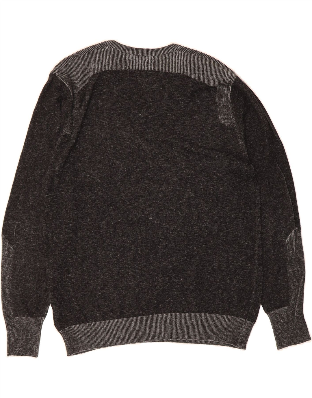 GUESS Mens V-Neck Jumper Sweater Medium Grey Flecked Viscose Vintage Guess and Second-Hand Guess from Messina Hembry 
