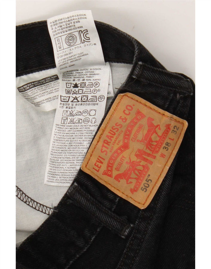 Jeans Levis 505 Straight Masculino W38 L32 Algodão Preto