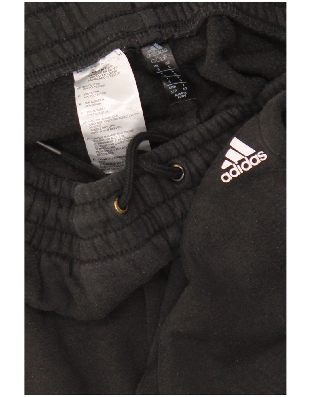 ADIDAS Womens Golf Tracksuit Calças Joggers UK 10 Pequeno Algodão Preto