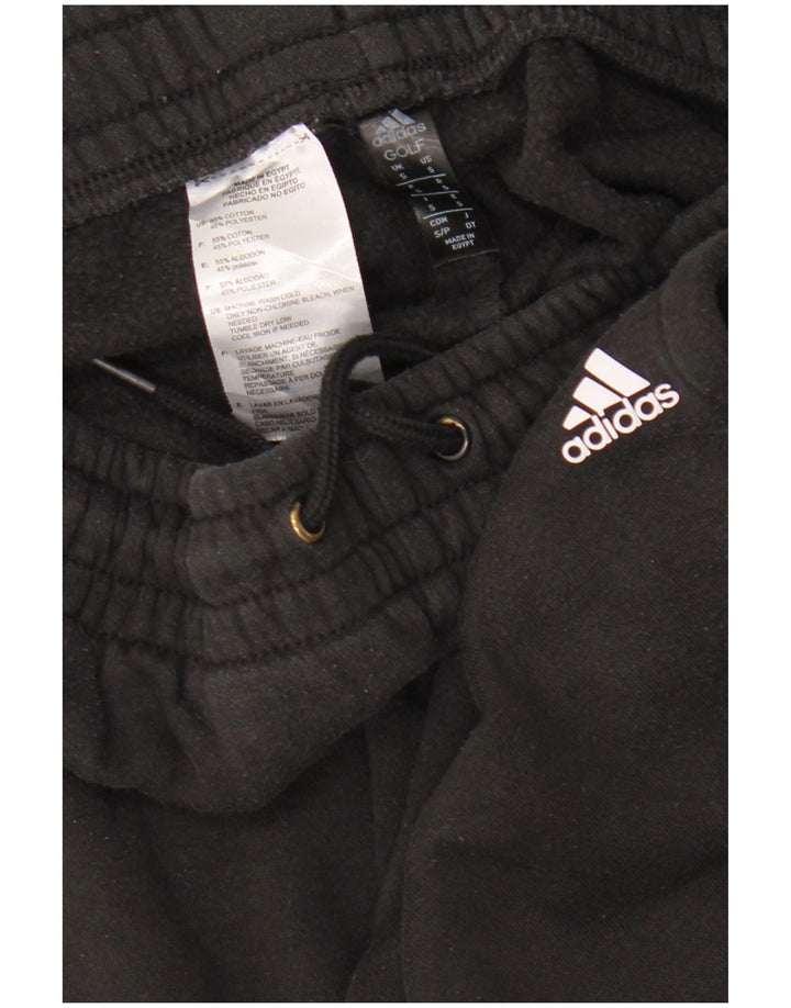 ADIDAS Womens Golf Tracksuit Calças Joggers UK 10 Pequeno Algodão Preto