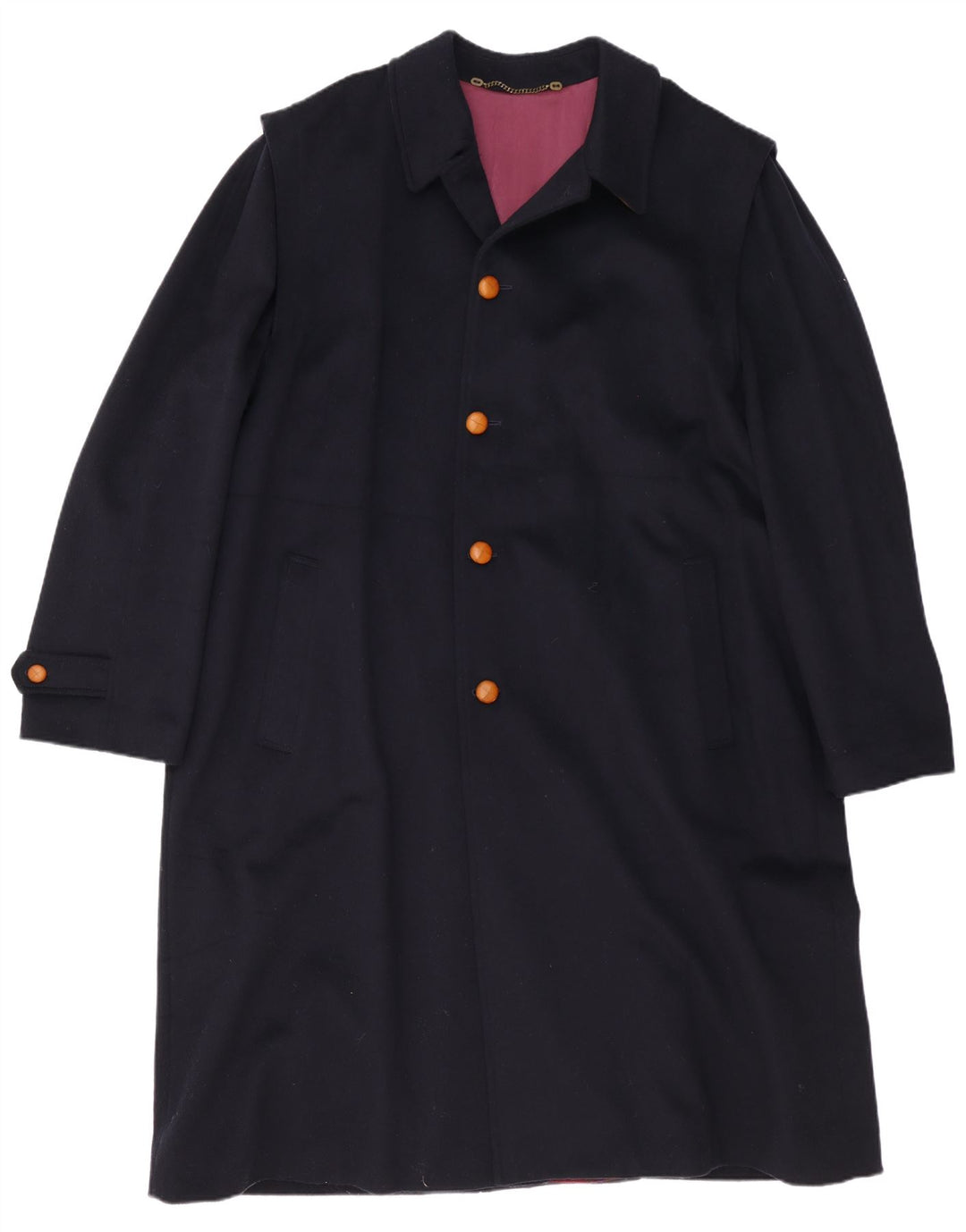 Sobretudo masculino vintage UK 44 2XL azul marinho