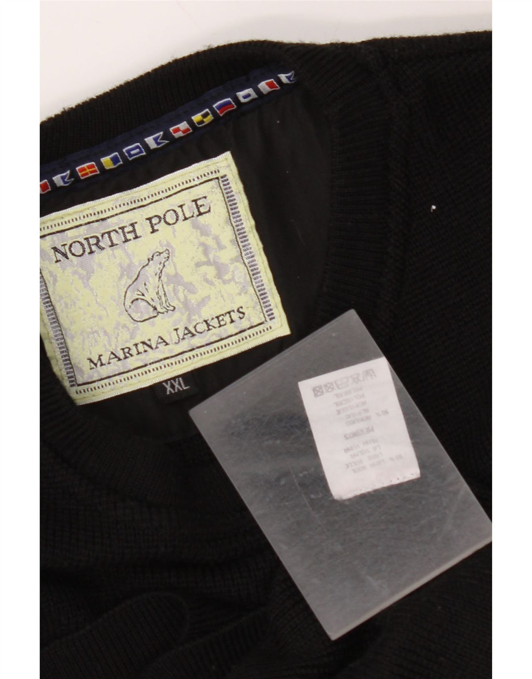 Suéter masculino com gola redonda NORTH POLE 2XL lã preta