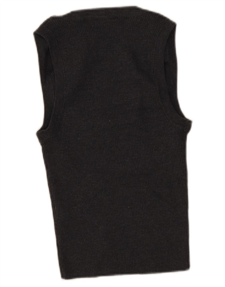 Zara Womens Crop Top UK 8 Pequeno Algodão Cinza