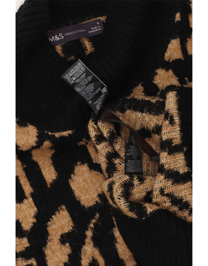 Suéter feminino Marks & Spencer com gola tartaruga Reino Unido 10 pequeno preto