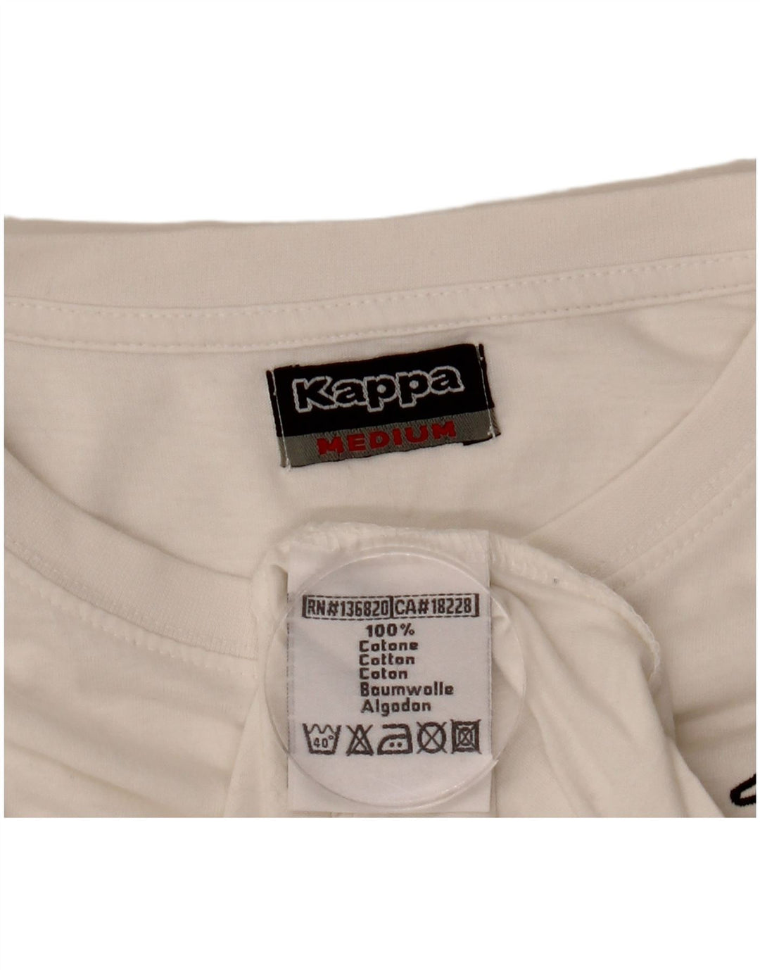 Camiseta masculina Kappa Top médio algodão branco