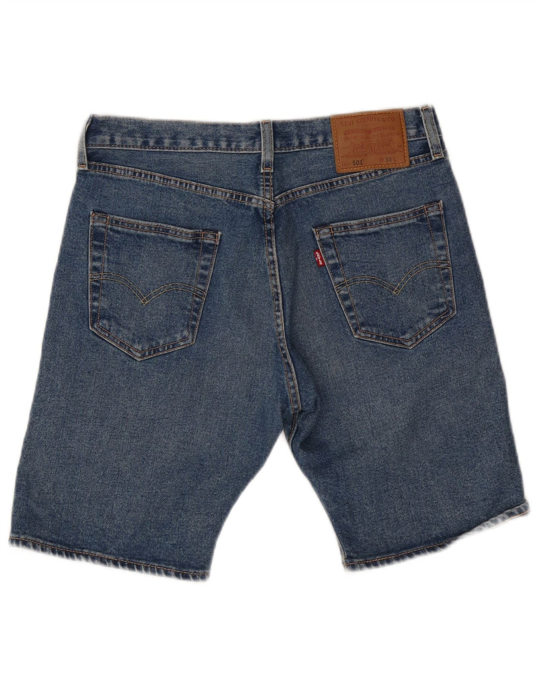 LEVI'S Masculino 501 Shorts Jeans W30 Algodão Azul Médio