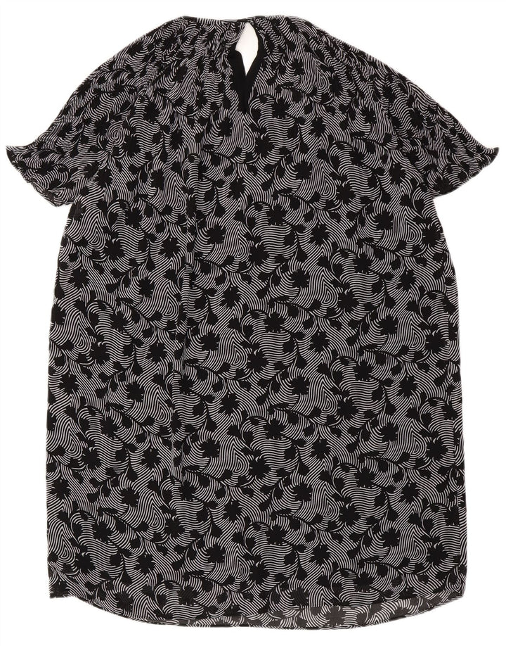 Vestido feminino MICHAEL KORS grande tamanho UK 14 médio preto floral