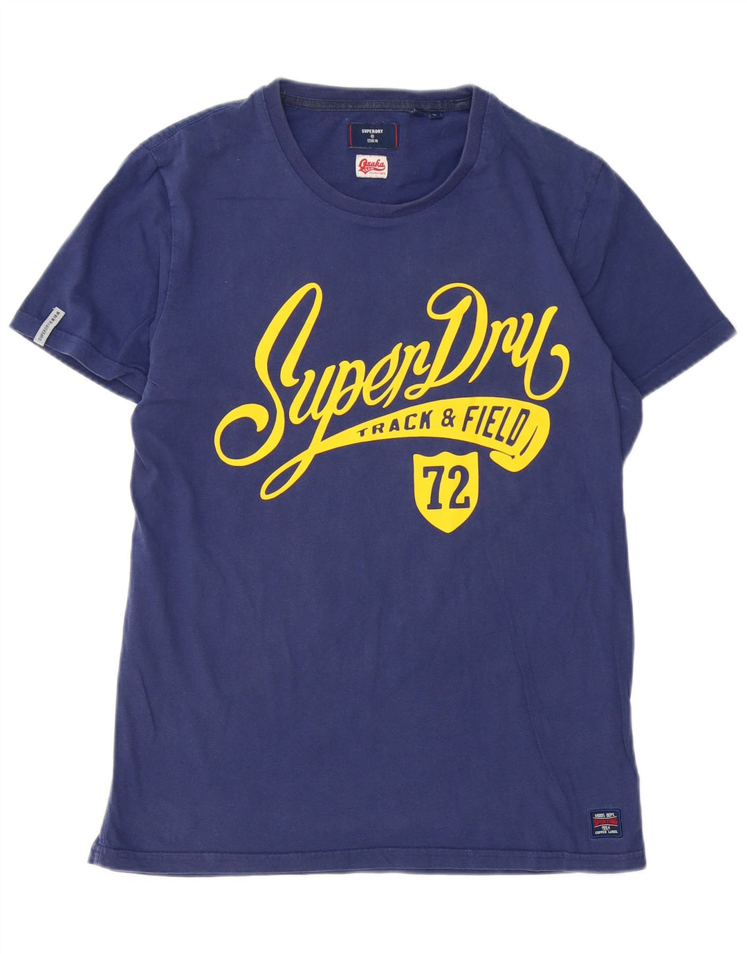 Camiseta gráfica masculina Superdry Top grande algodão azul marinho