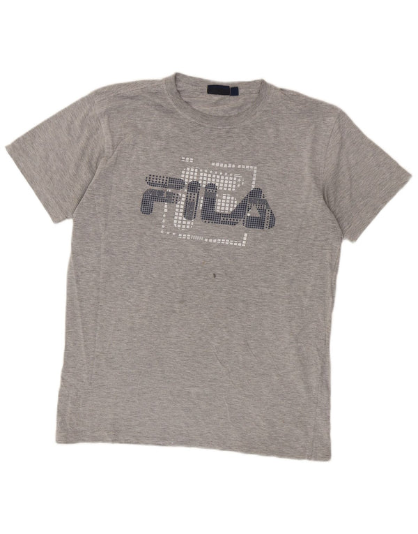 Camiseta masculina Fila Graphic Top cinza médio algodão