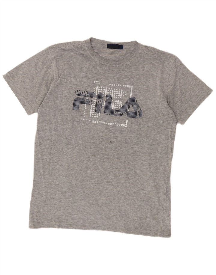 Camiseta masculina Fila Graphic Top cinza médio algodão