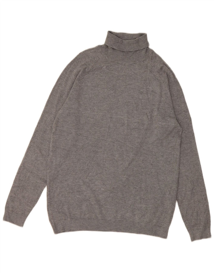 Zara Suéter masculino com gola redonda e viscose cinza médio