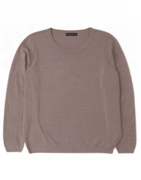 Suéter feminino Marks & Spencer com gola canoa UK 18 XL cinza acrílico