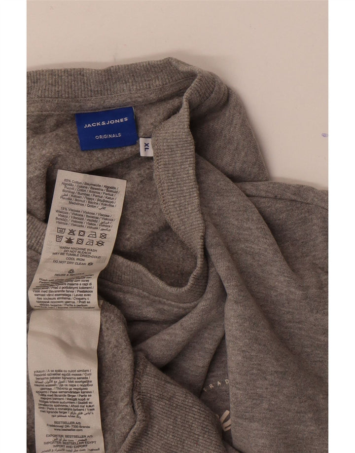 Jack & Jones moletom masculino jumper XL algodão manchado cinza