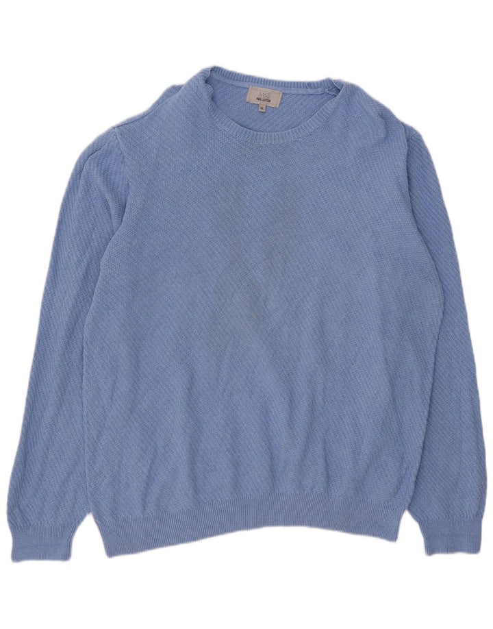 Suéter masculino Marks & Spencer com gola canoa XL algodão azul