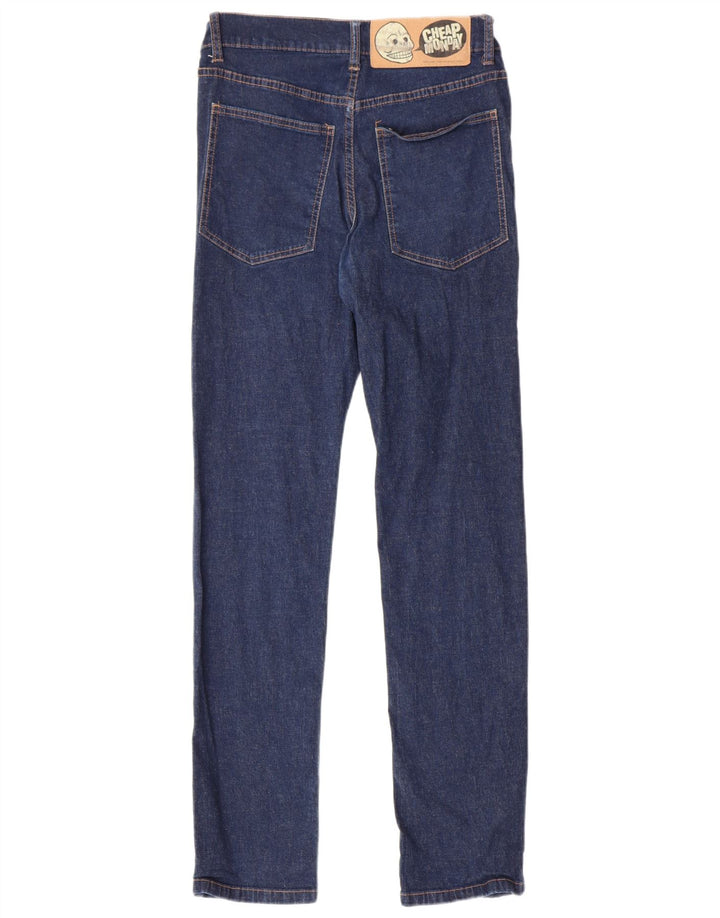 CHEAP MONDAY Jeans retos femininos W32 L32 algodão azul marinho
