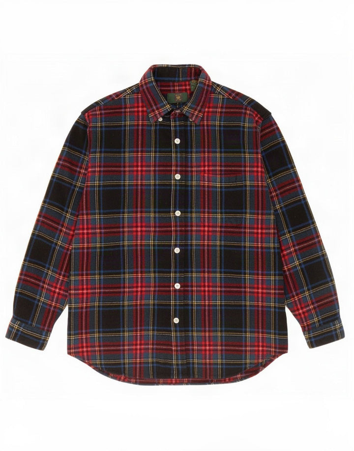 Camisa masculina de flanela Club Room grande lã xadrez multicolorida