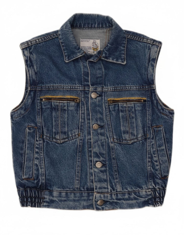 Colete jeans feminino POP 84 UK 2 2XS azul