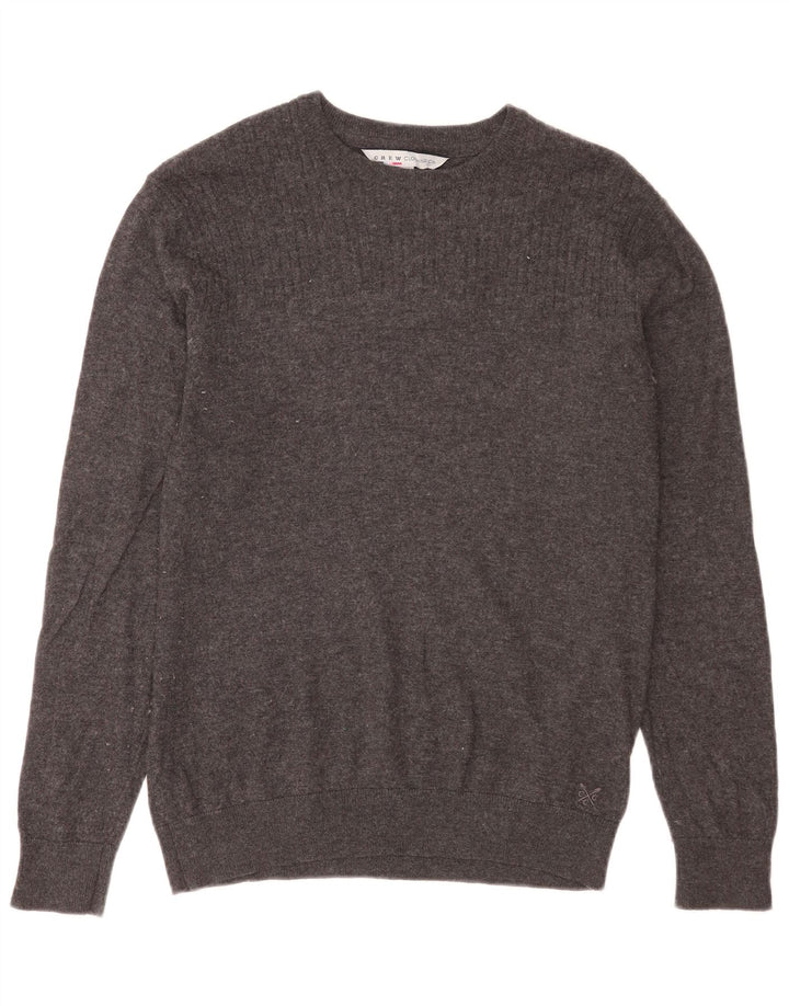 Suéter masculino com gola canoa para tripulação, nylon cinza médio