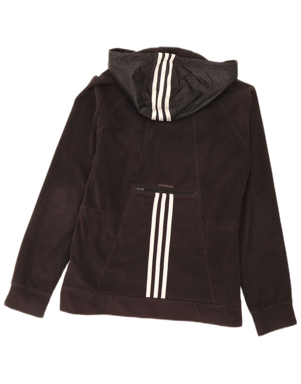 Adidas Womens Hooded Fleece Jacket UK 14 Médio Preto Poliéster