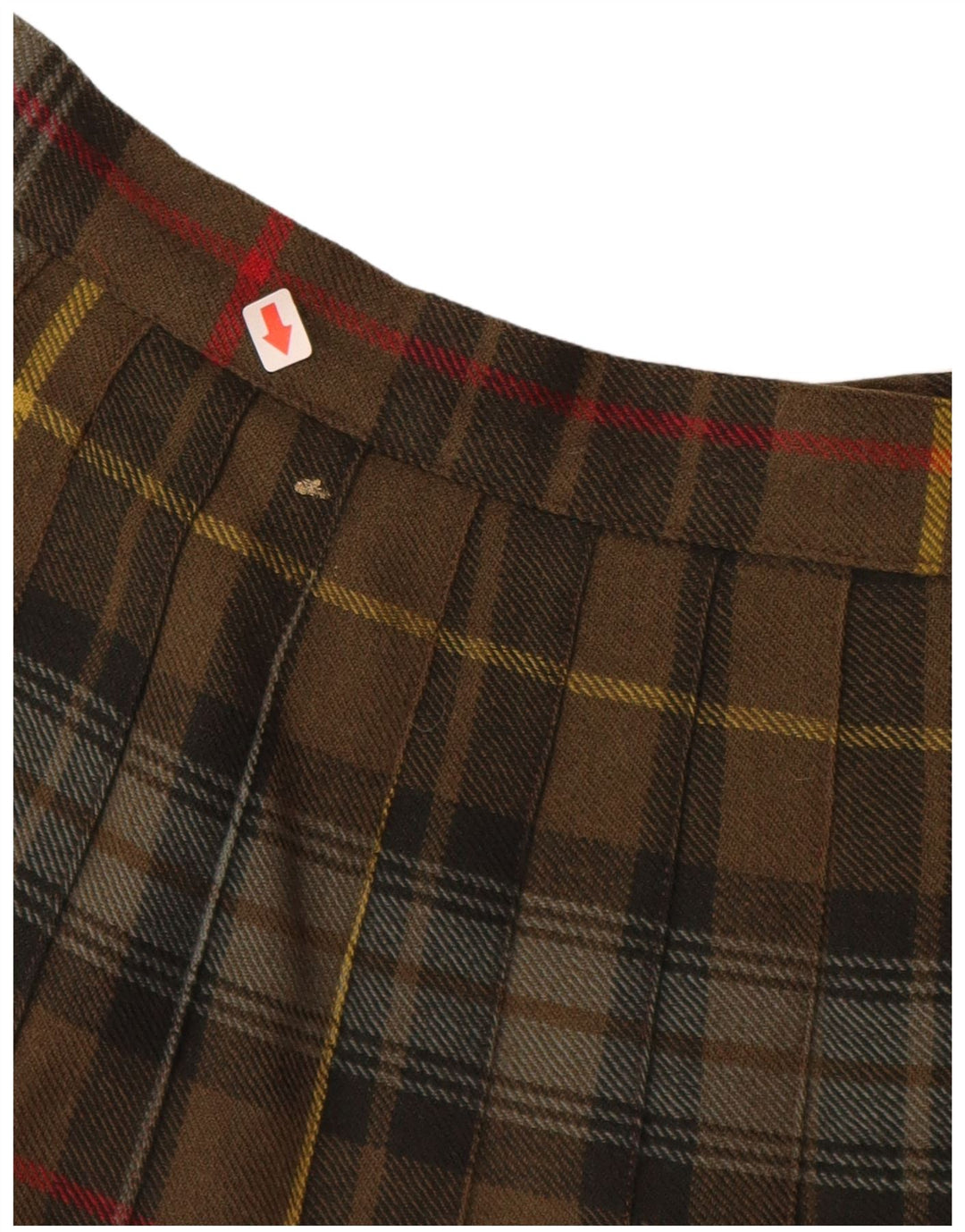 Saia feminina VINTAGE W28 xadrez cáqui médio