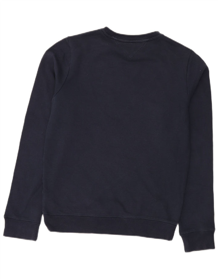 TOMMY HILFIGER Suéter gráfico masculino pequeno algodão azul marinho