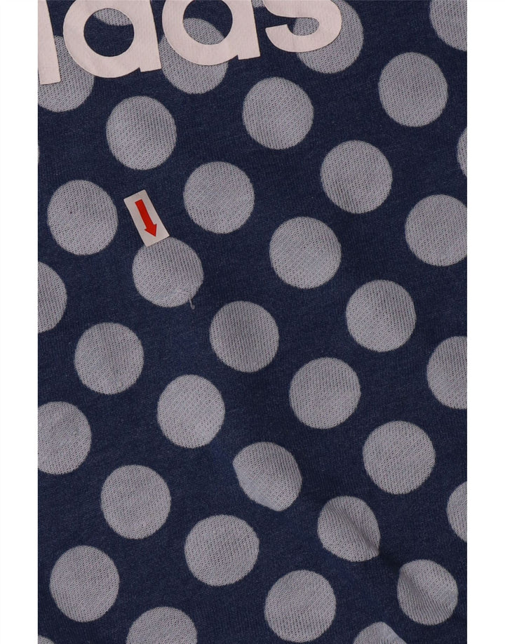 Adidas feminino gráfico moletom jumper reino unido 10 pequeno azul poliéster