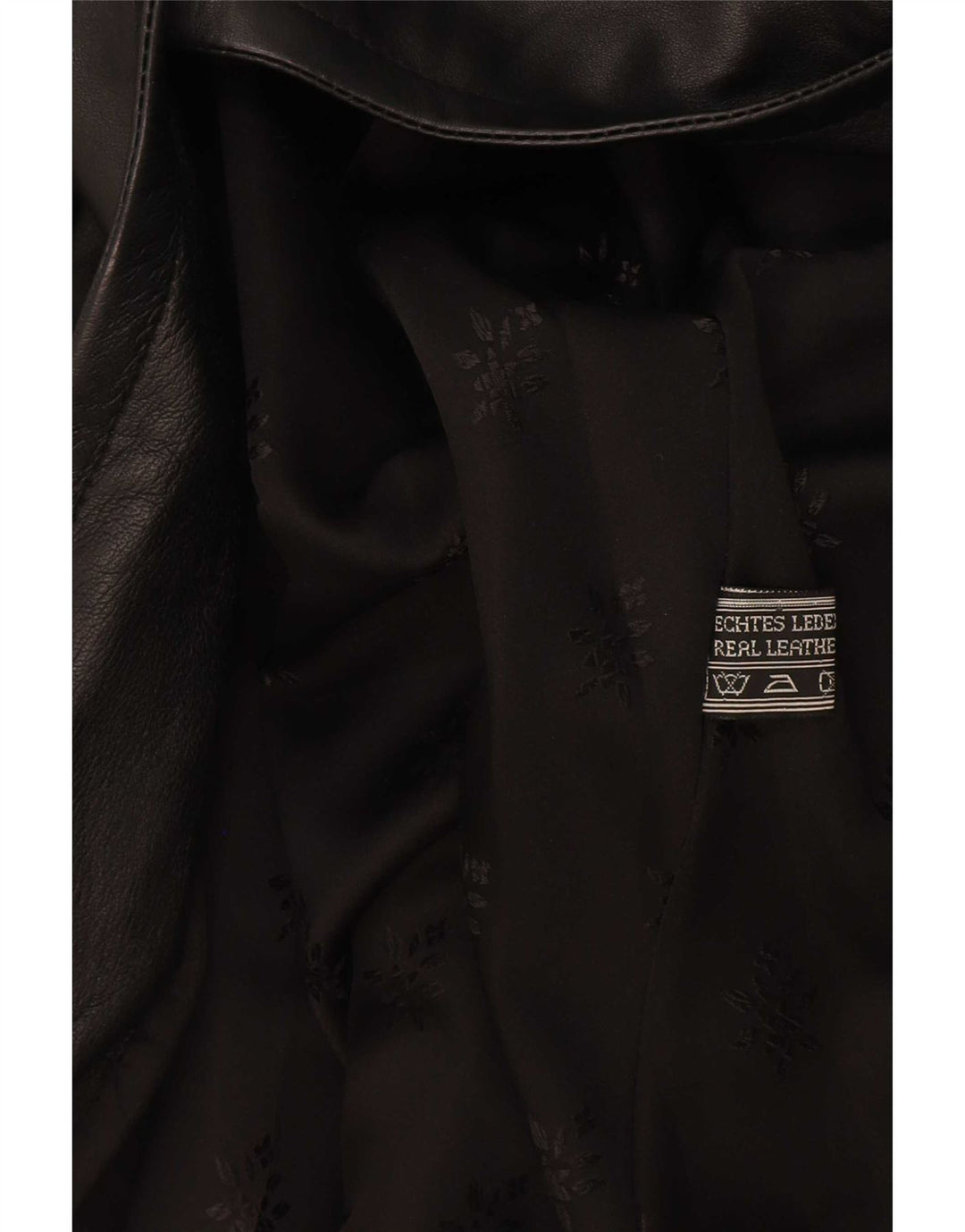Casaco de couro superdimensionado vintage feminino EU 38 médio preto