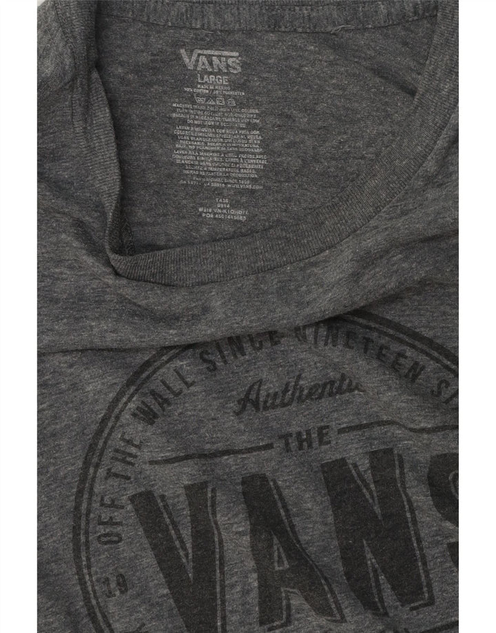 Camiseta Vans masculina gráfica grande algodão cinza