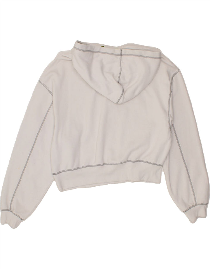 VANS Womens Graphic Crop Hoodie Jumper UK 16 Large White Cotton Vintage Vans and Second-Hand Vans from Messina Hembry 