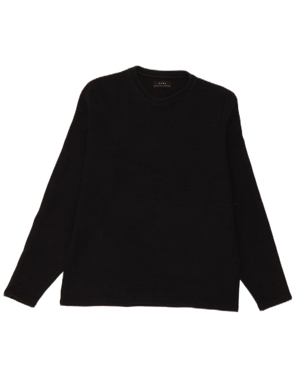 Zara Top masculino manga longa listrado preto médio