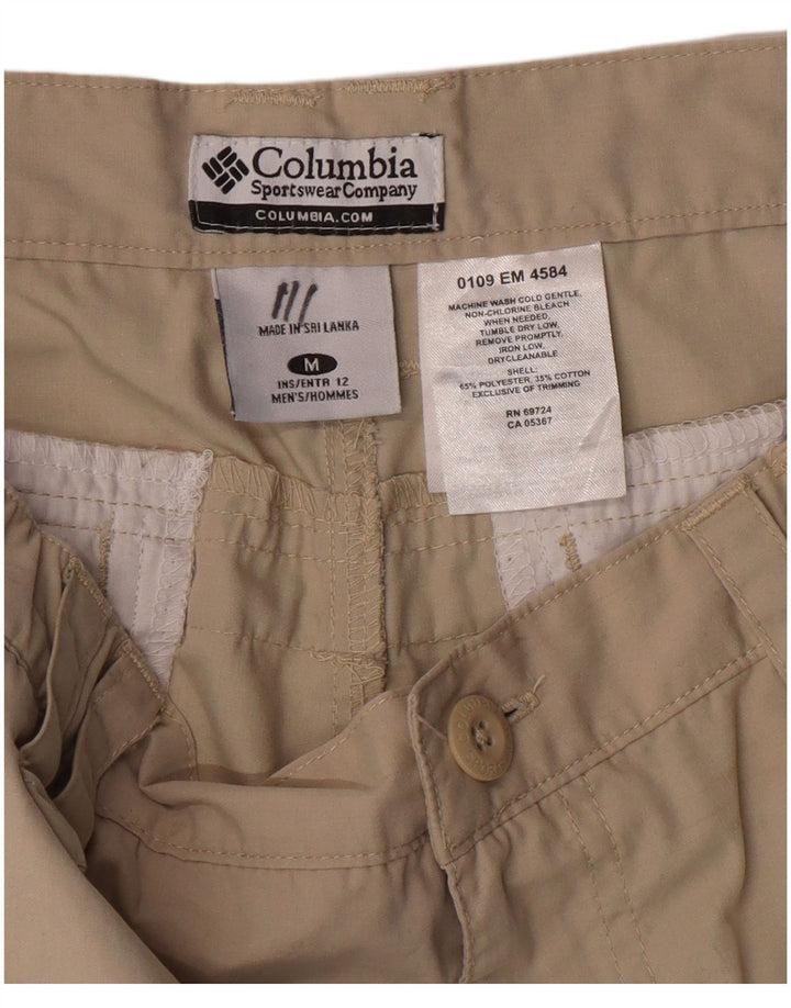 COLUMBIA Mens Cargo Shorts Médio W32 Poliéster Bege