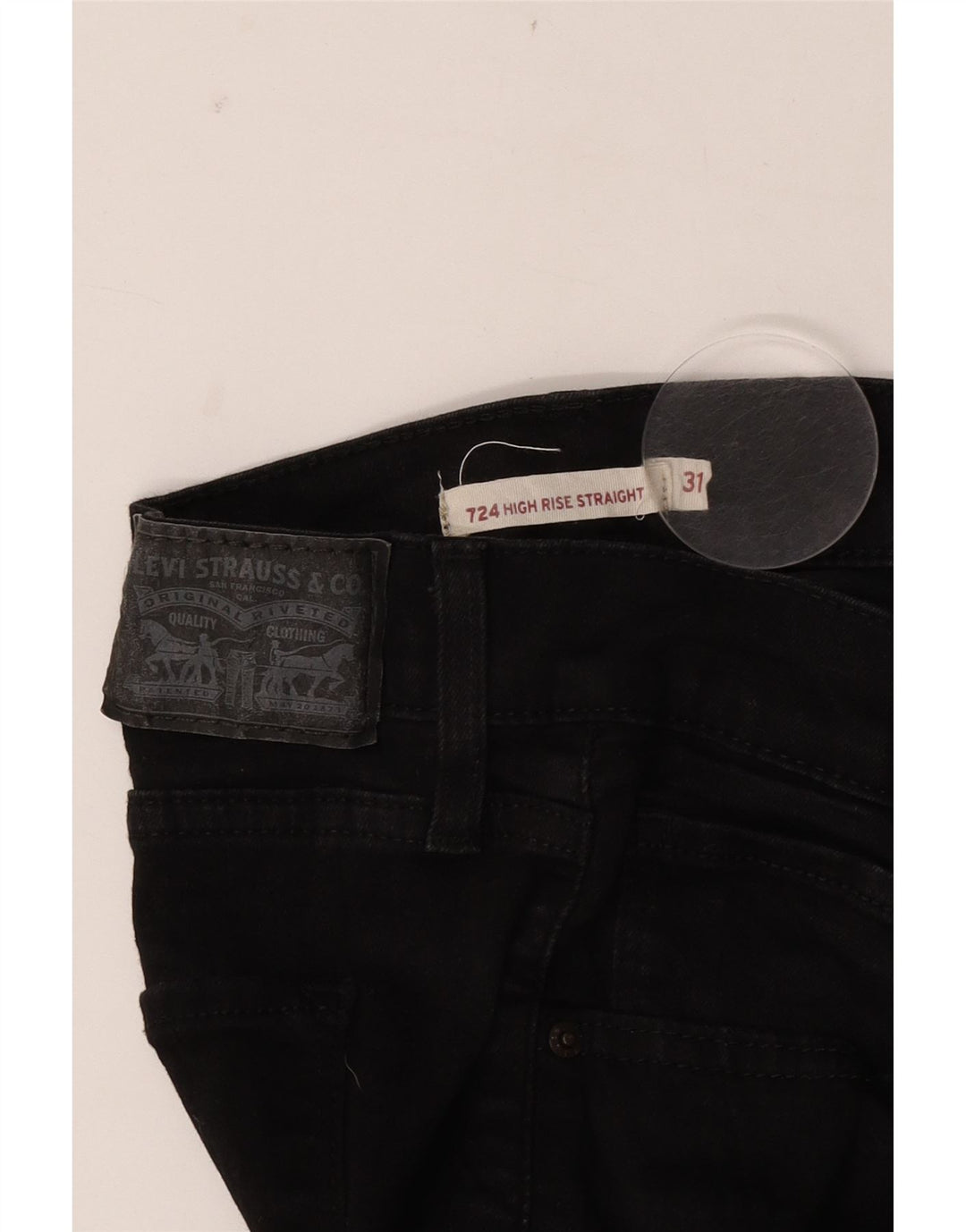 Calça jeans feminina Levi's 724 High Rise Straight W31 L31 preta
