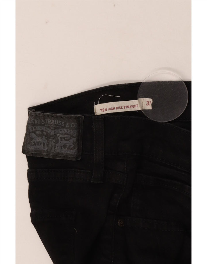 Calça jeans feminina Levi's 724 High Rise Straight W31 L31 preta