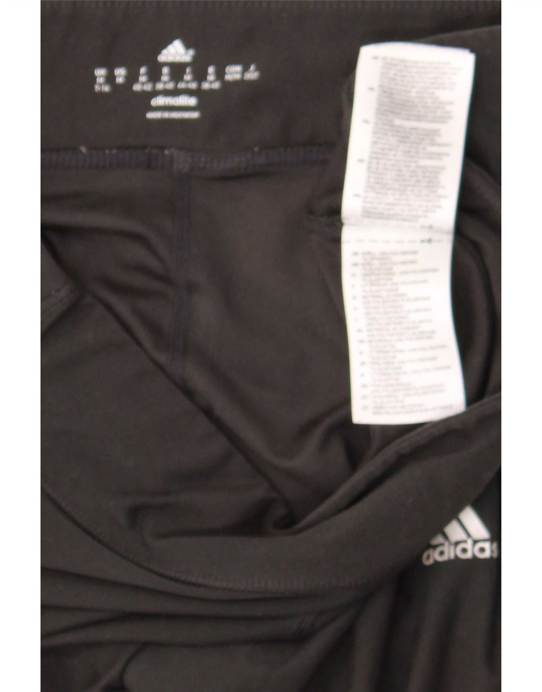 Leggings femininos Adidas UK 12 W30 L25 preto poliéster