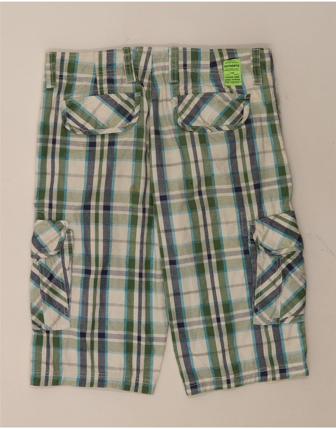 Shorts cargo masculino ZONE IT 46 pequeno W32 algodão xadrez multicolorido