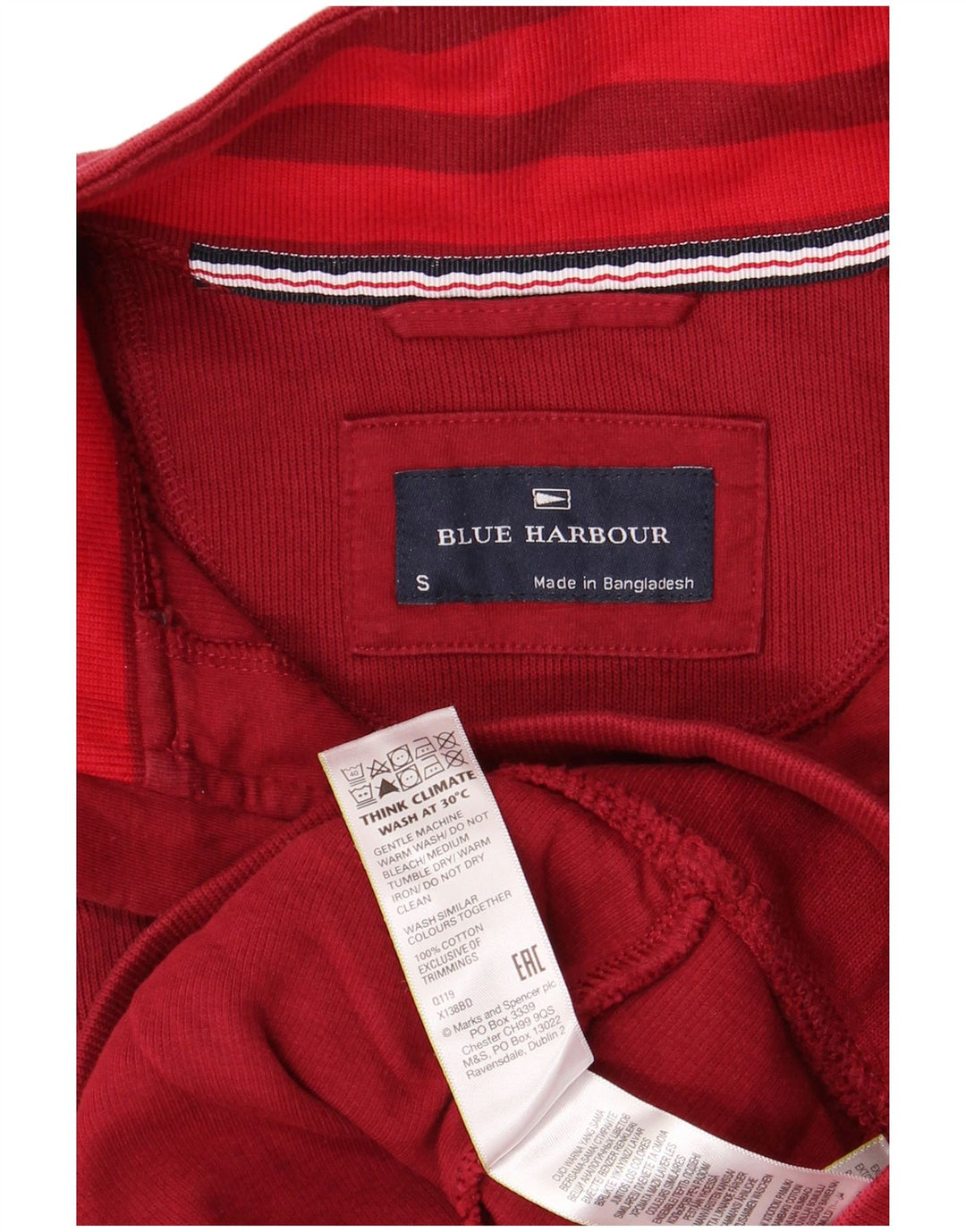 Moletom masculino BLUE HARBOR com zíper e gola em algodão vermelho pequeno
