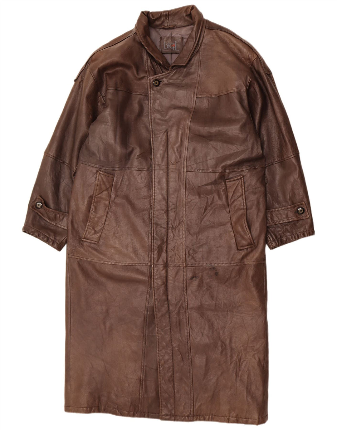 Casaco de couro masculino vintage Reino Unido 38 couro marrom médio