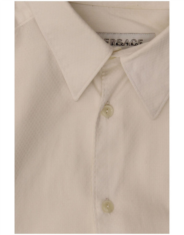 Camisa masculina Versace tamanho 41 16 grande algodão branco