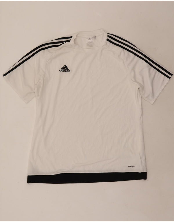 Adidas Masculino Climalite Camiseta Top XL Branco Colourblock Poliéster