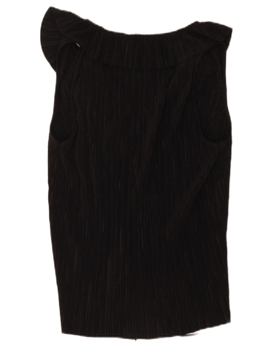 Blusa feminina sem mangas Zara Top UK 12 poliéster preto médio