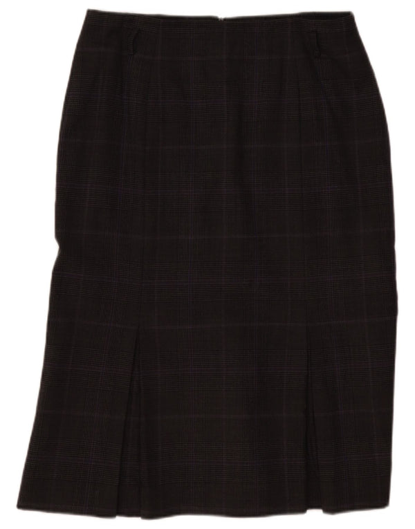 Saia sereia feminina Hobbs Reino Unido 14 grande W33 lã xadrez cinza