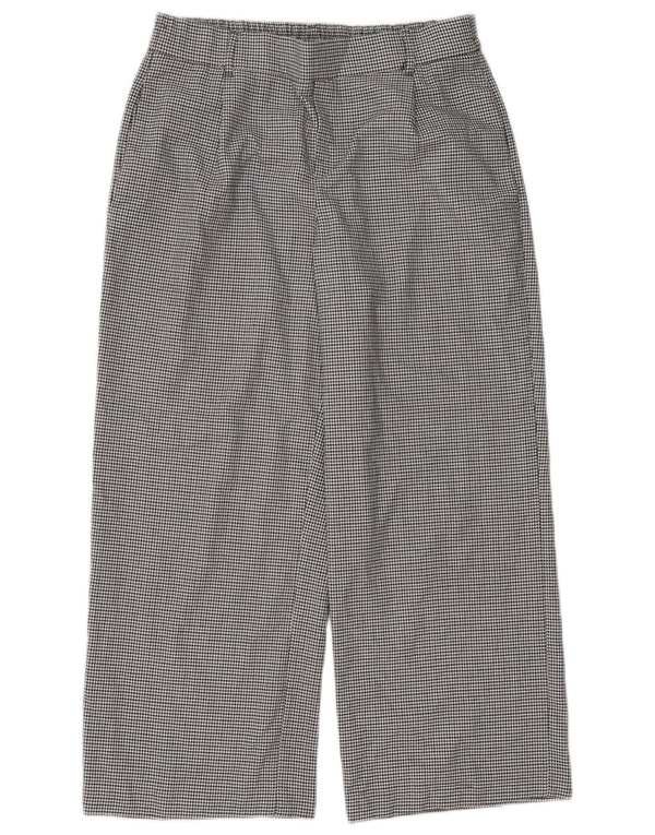 Zara Calça feminina Trafaluc cortada média W28 L25 preta Houndstooth