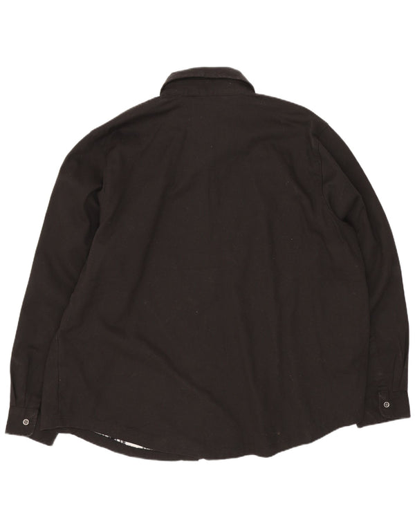Camisa feminina Lee Lenhador de ajuste solto Reino Unido 18 XL algodão preto
