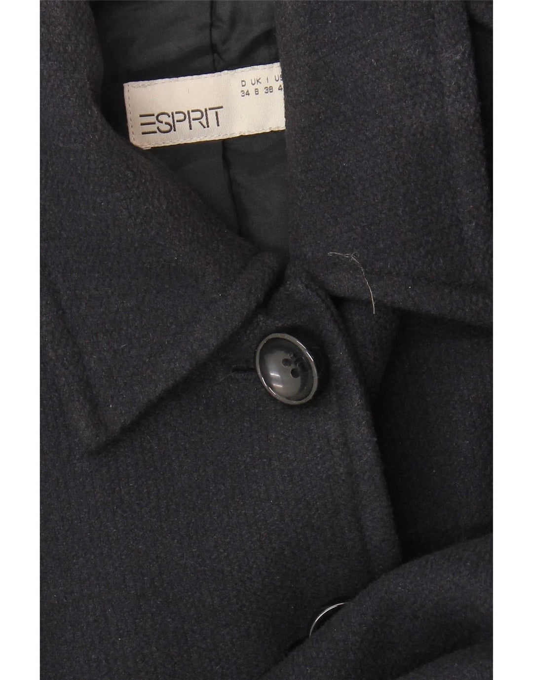 Sobretudo feminino Esprit UK 8 pequeno algodão azul marinho